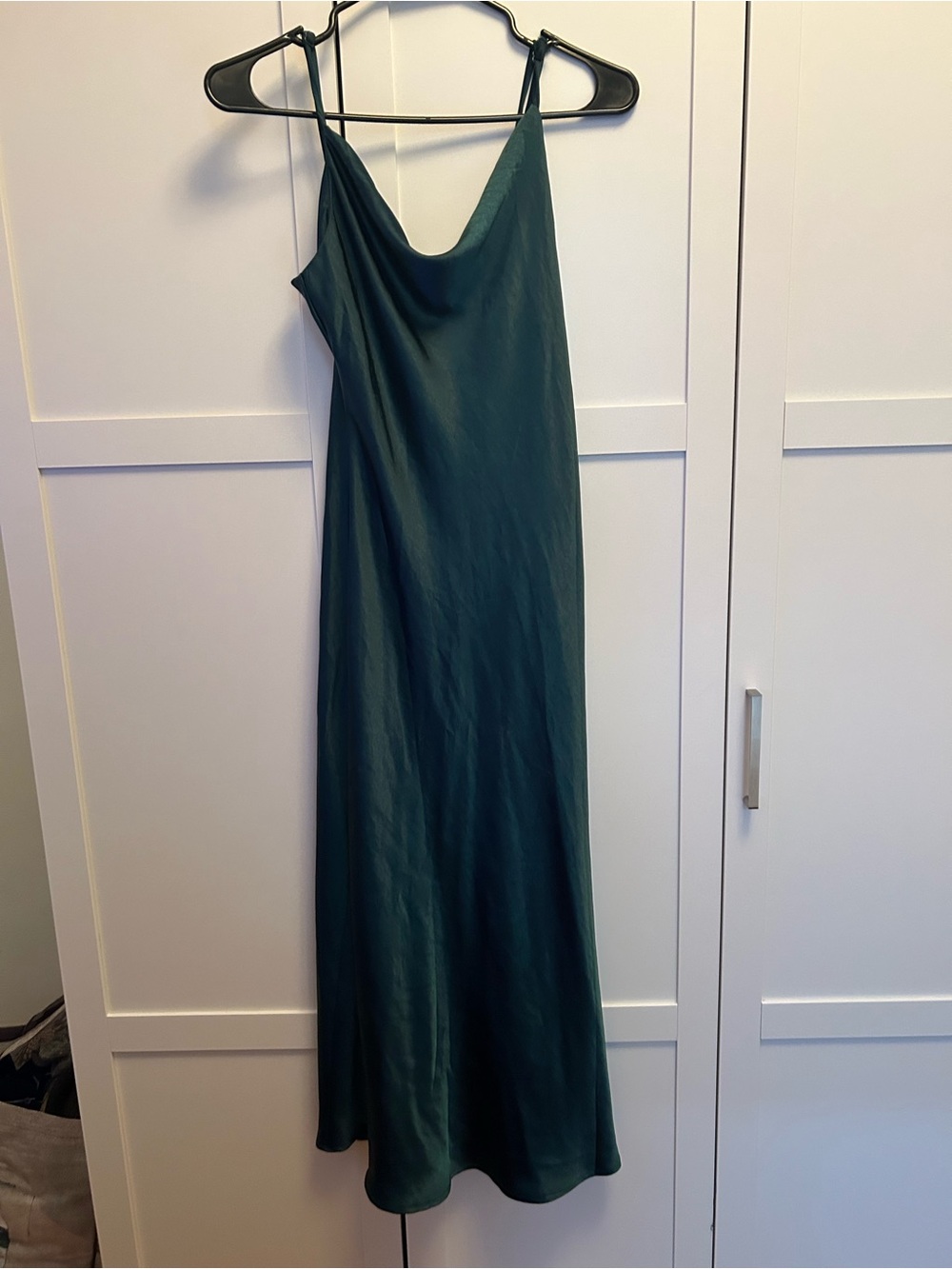 OAK + FORT Emerald Green Satin Slip Maxi Dress